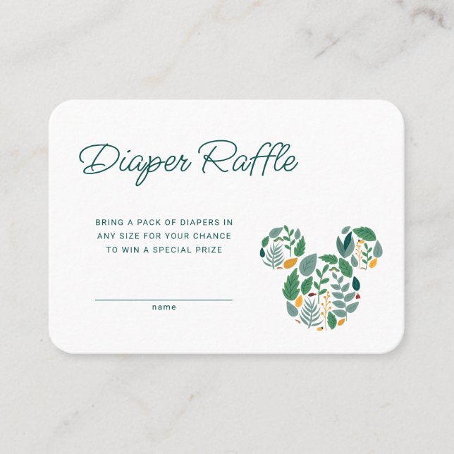 Carte De Placement Baby shower de souris botanique Mickey (Devant)