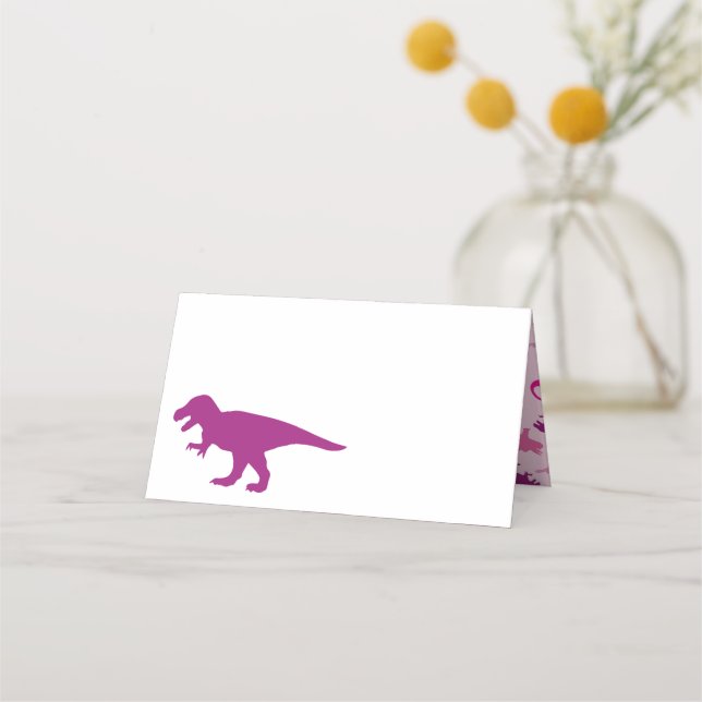 Carte De Placement Baby shower Dinosaur rose (Devant)