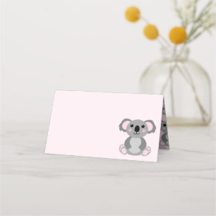 Carte De Placement Baby shower d'ours rose Koala