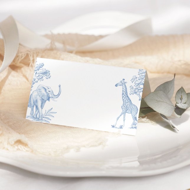 Carte De Placement Baby shower minimaliste Toile de jouy Safari (Créateur téléchargé)