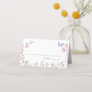 Carte De Placement Baby Shower Papillons Moderne 