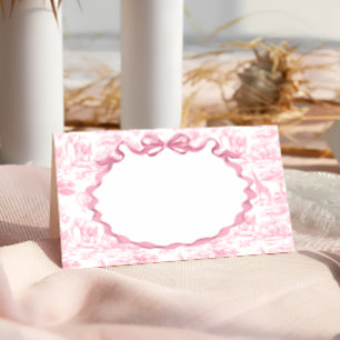 Carte De Placement Baby shower Safari Animal Rose Toile de Jouy