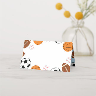 Carte De Placement Baby shower sportif Co-ed Thème Garçon Bleu