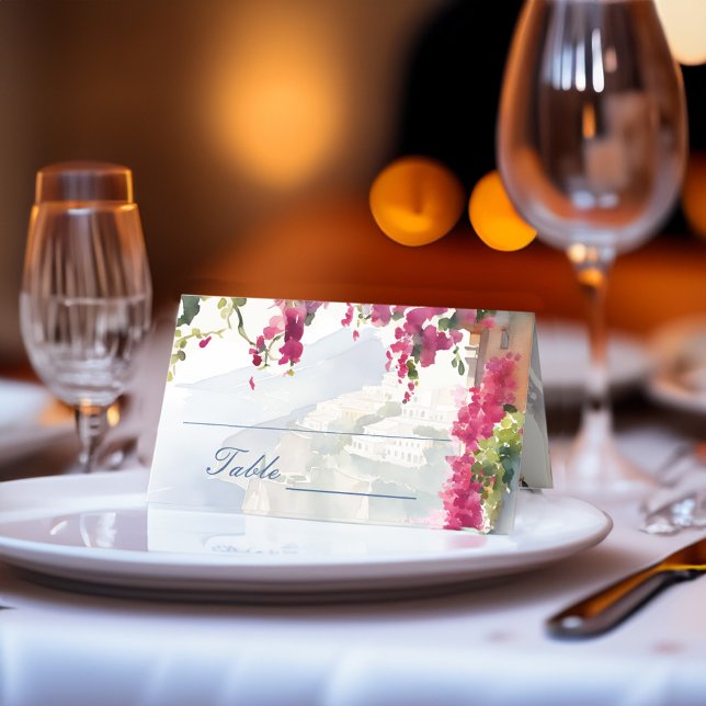 Carte De Placement Baie d'Amalfi Méditerranée enterrement de vie de j (Amalfi coast Mediterranean Italian bridal shower Place Card personalized tableware elegant decor)