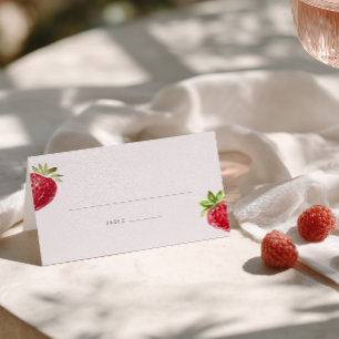 Carte De Placement Baie dans l'eau amour fraise aquarelle