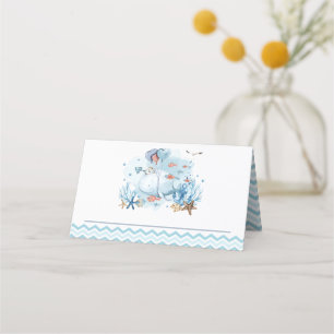 Carte De Placement Baleine nautique sous le Baby shower du Garçon ble
