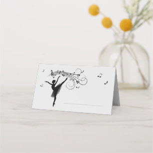 Carte De Placement Ballerina Dancing with Music Area Linked for Name