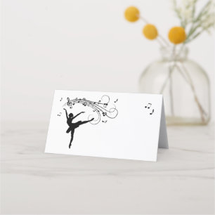 Carte De Placement Ballerina Dancing with Music Notes