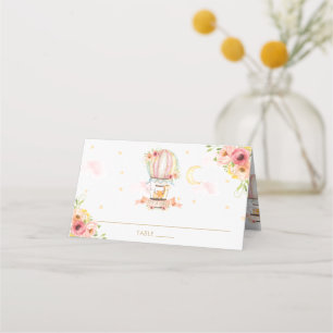 Carte De Placement Ballons à air chaud Animaux mignons Baby shower an