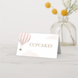 Carte De Placement Ballotte à air chaud rose Anniversaire Étiquettes