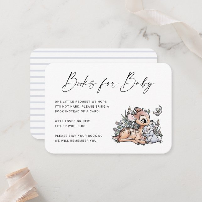 Carte De Placement Bambi Livres Woodland pour Baby Insert Card (Devant/Arrière en situation)
