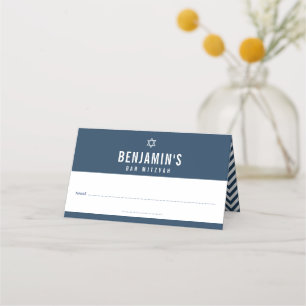 Carte De Placement BAR MITZVAH simple moderne audacieux bloc chevron 