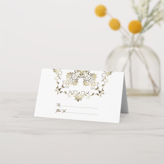 Carte De Placement Baroque d'or. Texte. (Devant)