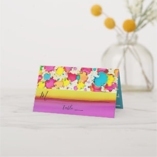 Carte De Placement Barre BM ou Bat mitzvah Une touche de couleur Cart