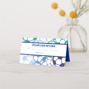 Carte De Placement Bat mitzvah de la barre COLORED SOCCER