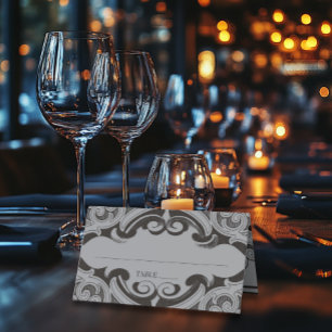 Carte De Placement Batte victorienne jusqu'à la mort Mariage noir et