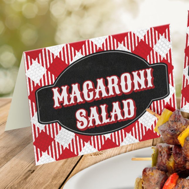 Carte De Placement BBQ Anniversaire Fête Tentée/Pliage Étiquette alim (Créateur téléchargé)