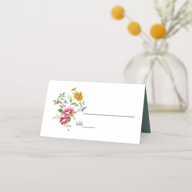 Carte De Placement Beau Mariage de fleurs de printemps (Devant)