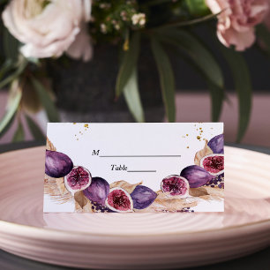 Carte De Placement Beauté moderne Figes violettes & Pampas & gouttes 