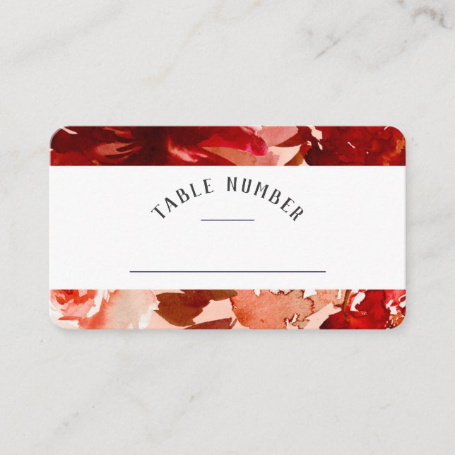 Carte De Placement Beauté Rustique Floral Cadre Siège Numéro de table (Devant)