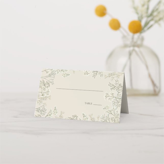 Carte De Placement Bébé's Breath off White Elegant Wedding (Devant)