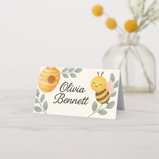 Carte De Placement Bee Baby Shower Place Card (Devant)