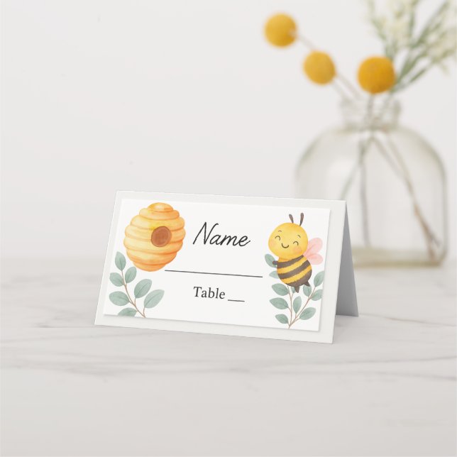Carte De Placement Bee Baby Shower Place Card  (Devant)