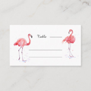 Carte De Placement Belle aquarelle Flamant rose rose