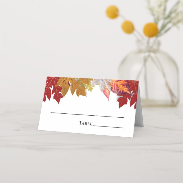 Carte De Placement Belles feuilles d'automne Couleurs d'automne (Devant)