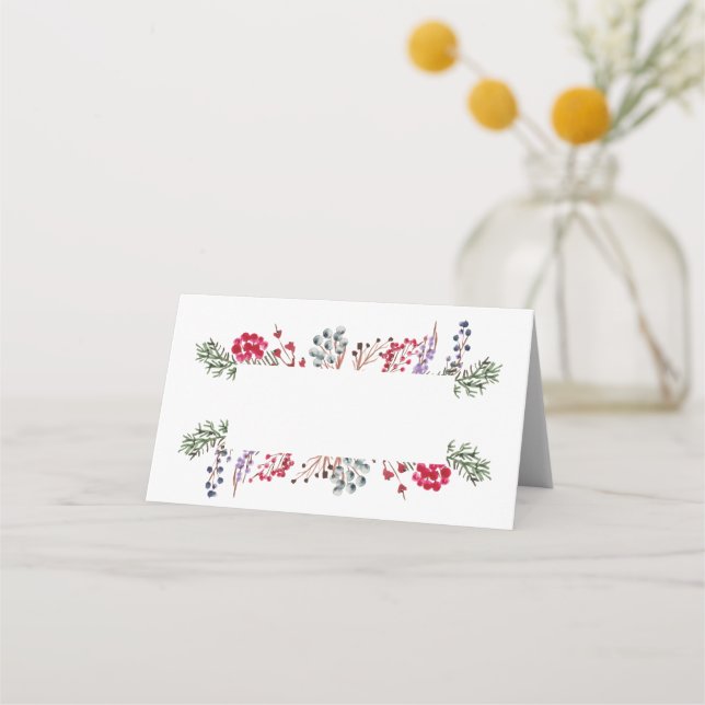 Carte De Placement Berries et Feuilles d'hiver (Devant)