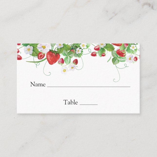 Carte De Placement Berry fraise Baby shower sucré (Devant)