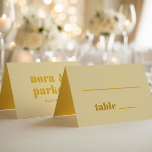 Carte De Placement Beurre Jaune Téméraire Typographie Simple Mariage