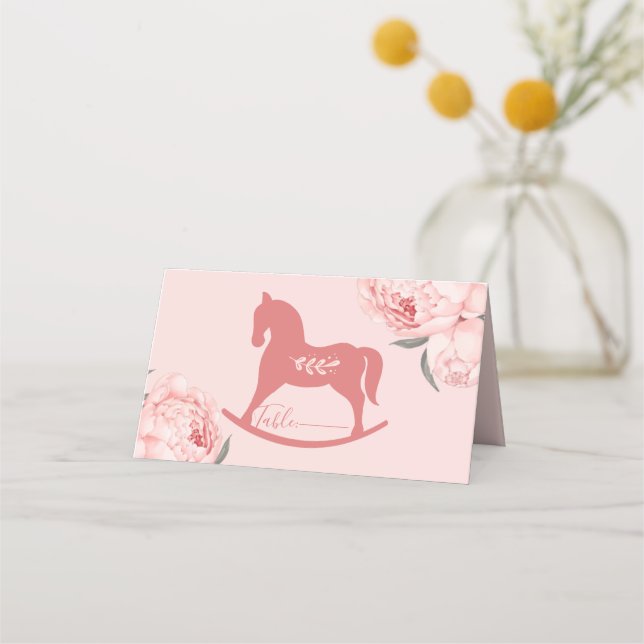 Carte De Placement Bienvenue Petite Dame Blush Peony Rose (Devant)