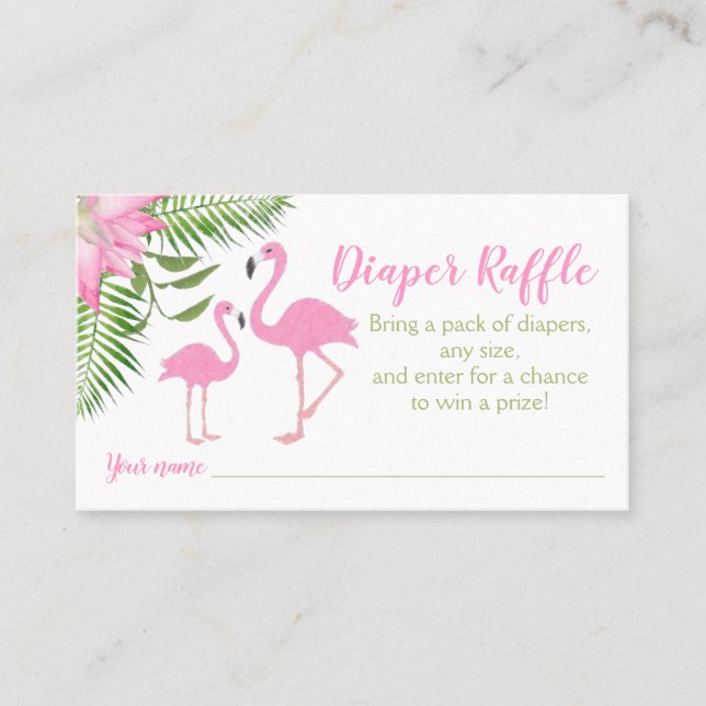 Carte De Placement Billet de rabat Baby shower Flamant rose (Devant)