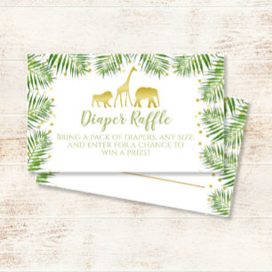 Carte De Placement Billet de rabat Baby shower Gold Safari