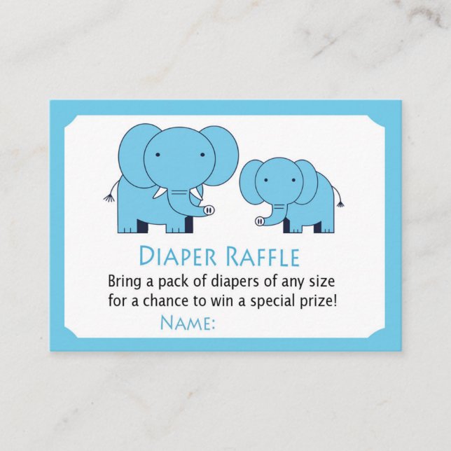Carte De Placement Billets de roussettes Blue éléphant (Devant)