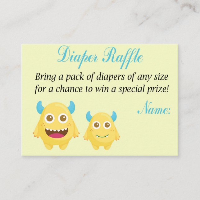 Carte De Placement Billets de rousseur Monster Diaper (Devant)