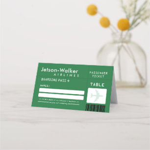 Carte De Placement Billets Emerald Green Airline Mariage invité
