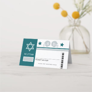 Carte De Placement Billetterie Green Grey Bat mitzvah Siège