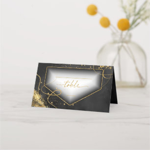 Carte De Placement Bk ID867 de la table Gold Abstrait Mariage Fine Li