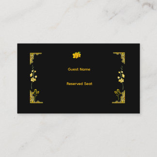 Carte De Placement Black and Gold Wedding Place Card