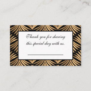 Carte De Placement Black Gold Art Déco Gatsby Mariage Merci