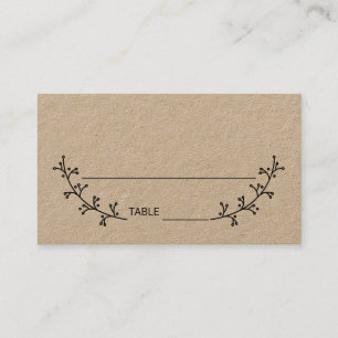Carte De Placement Blank Rustic Laurels Kraft Mariage papier