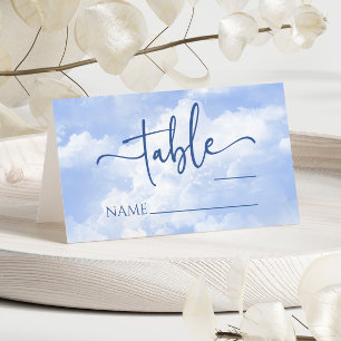 Carte De Placement Bleu blanc éclat Mariage nuages