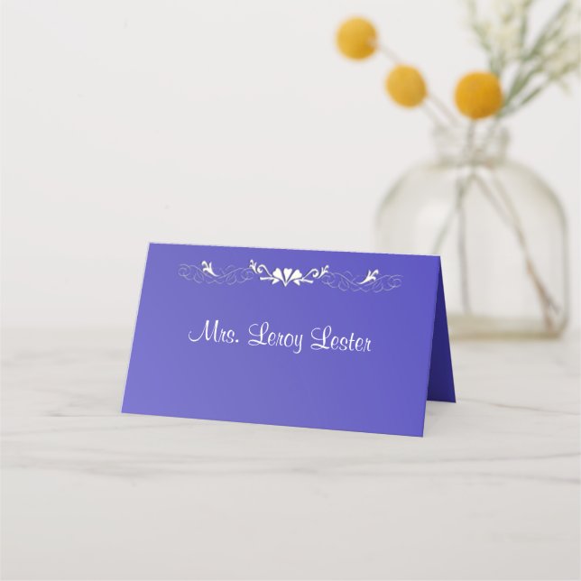 Carte De Placement Bleu lotus avec carte de place texte (Devant)