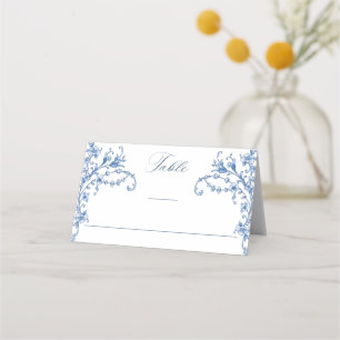Carte De Placement Bleu Victorian Ornate Grace Mariage Floral