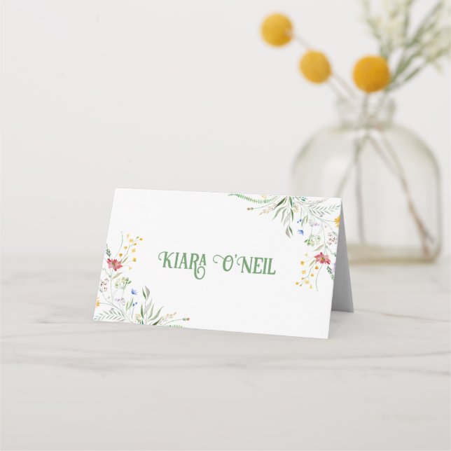 Carte De Placement Bloomin' Whimsy" Réception Fleur sauvage de mariag (Devant)