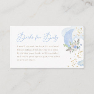 Carte De Placement Blue Boy Moon Baby shower Livres pour Baby Card