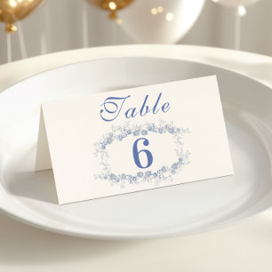 Carte De Placement Blue Chinoiserie Floral Botanique Mariage