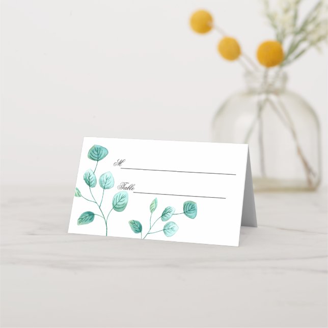 Carte De Placement Blue Garden Watercolor Mariage (Devant)